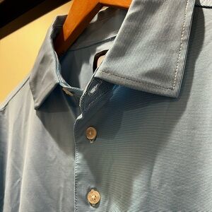 Men's Footjoy light Blue Striped polo